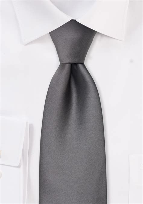 Solid Color Ties Solid Gray Mens Tie Cheap