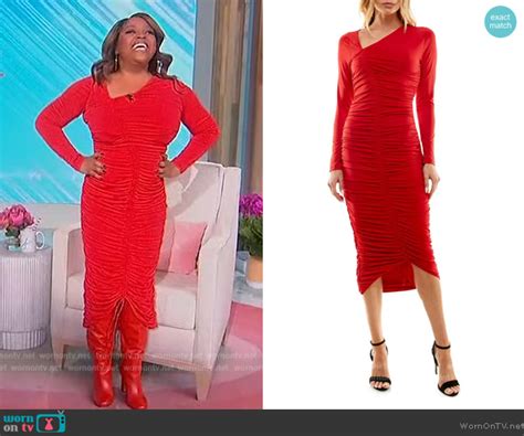 Wornontv Sherris Red Ruched Asymmetric Dress On Sherri Sherri Shepherd Clothes And