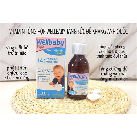 Vitamin Tổng Hợp Wellbaby Multivitamin Liquid 150ml Của Anh Cho Bé Từ 6