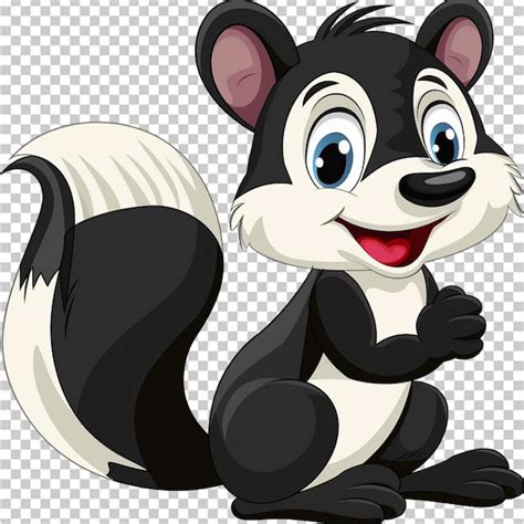 Premium PSD Cartoon Happy Skunk On White Background