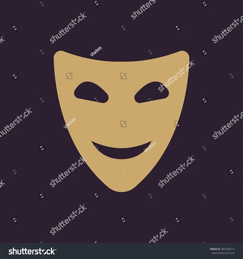 Smiling Mask Icon Comedy Theater Symbol Stock Vector Royalty Free