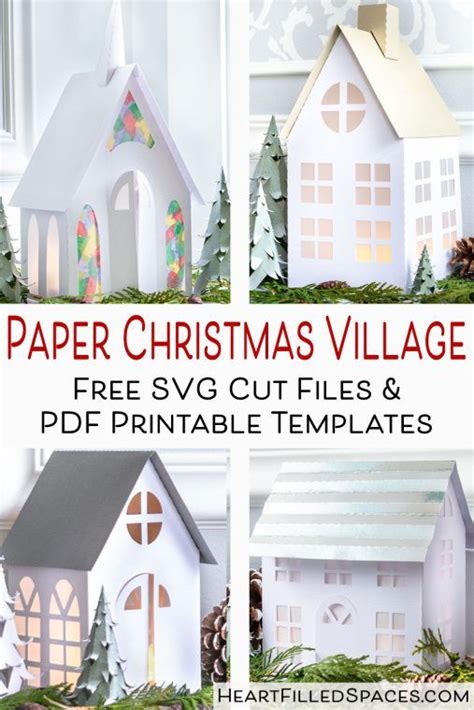 Paper Christmas Village Free Svg Cut Files And Printable Templates