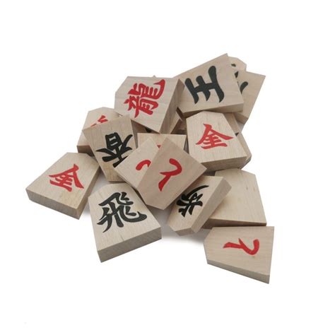 japanese wooden shogi pieces  kanji shogi japanese chess game