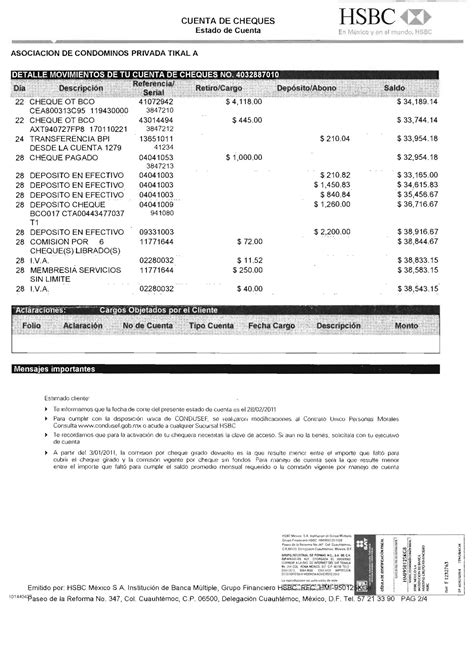 Programa Para Control Estado De Cuenta Hsbc