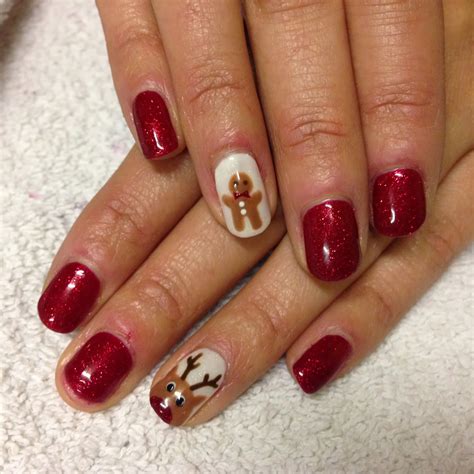 Brush Up And Polish Up Cnd Shellac Christmas Nail Art 8 Rudolph