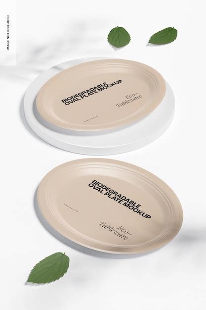 Premium Psd Biodegradable Oval Plates Mockup