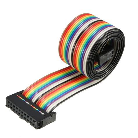 Uxcell Idc Rainbow Wire Flat Ribbon Cable 20 Pins 66cm Length 254mm