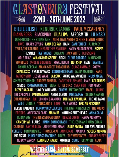 Glastonbury 2022 Lineup