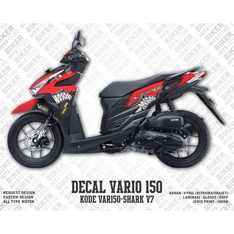 STIKER DECAL HONDA VARIO 150 125 ESP 2016 2017 FULL BODY STRIPING SHARK