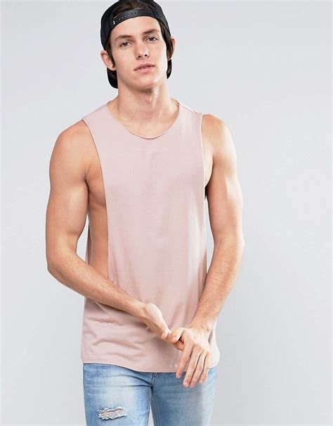 Asos Sleeveless T Shirt With Extreme Dropped Armhole And Raw Edge 12