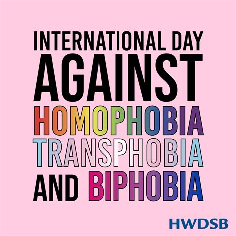 International Day Against Homophobia Transphobia And Biphobia May 17