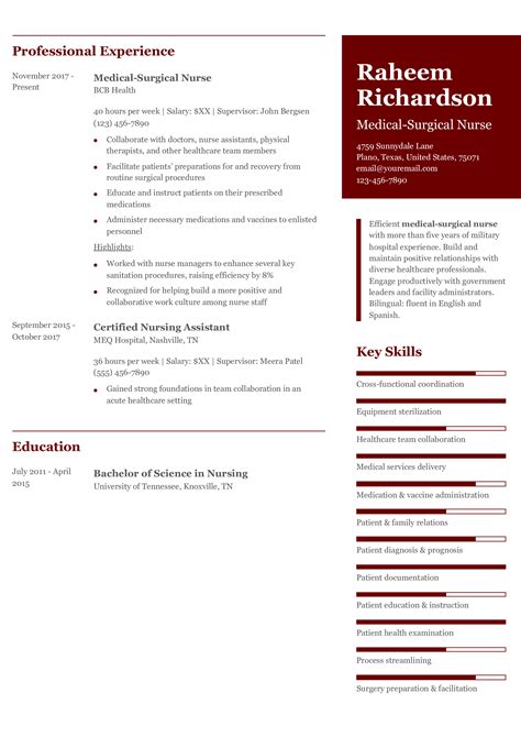 Military Nurse Resume Examples And Templates For 2025