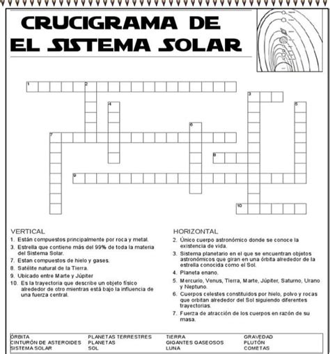 Plantilla Crucigrama Del Sistema Solar Crucigramas Sistema Solar Porn