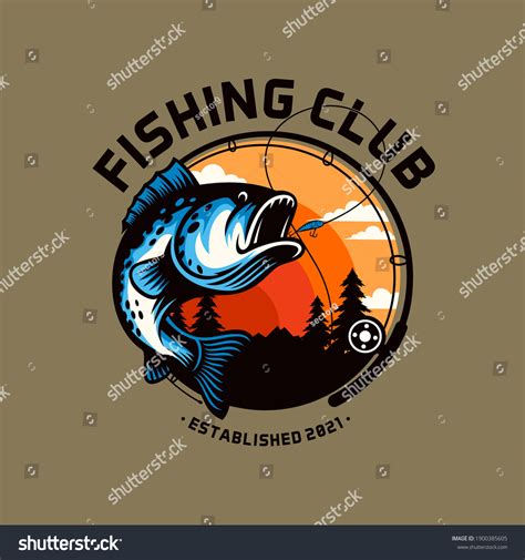 Fishing Tournament Logo Template Isolated Premium Stock Vector Royalty