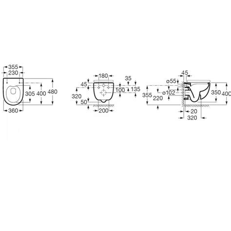 Roca Meridian Compacto Miska Podwieszana Wc Rimless 48 Cm Maxi Clean