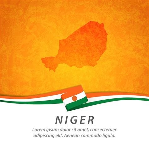 Premium Vector Niger Flag With Central Map