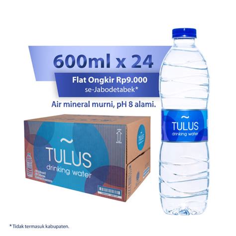 Jual TULUS Mineral Water 600ml 24 Botol Air Mineral PH 8 Alami