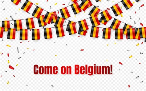 Premium Vector Belgium Flags Garland On Transparent Background With