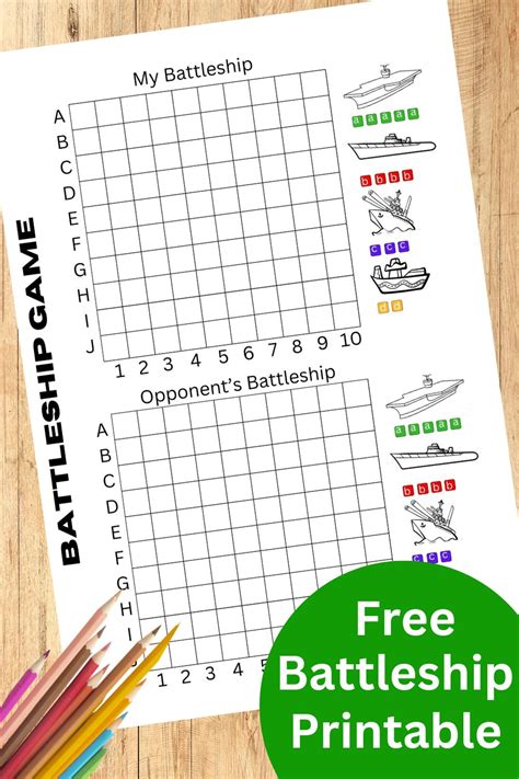 Free Battleship Printable Game Board for Kids (Paper Sheets) | Happy ...