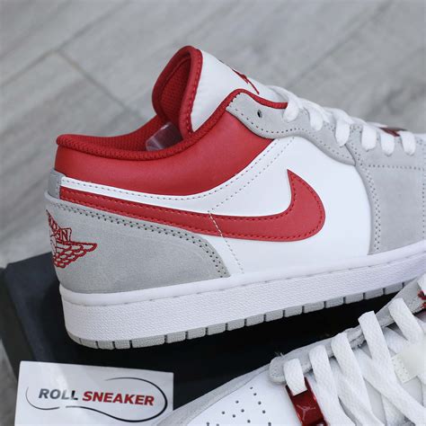 Giày Air Jordan 1 Low SE Light Smoke Grey Gym Red Best Quality Roll