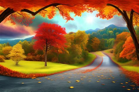 Autumn Scenery Landscape Background Graphic By Fstock · Creative Fabrica