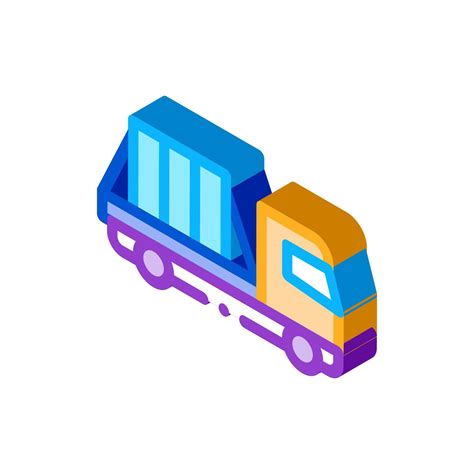 Glass Transportation Truck Isometric Icon Vector Illustration 18035710