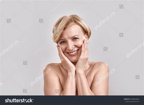 Portrait Beautiful Naked Middle Aged Woman Stock Photo