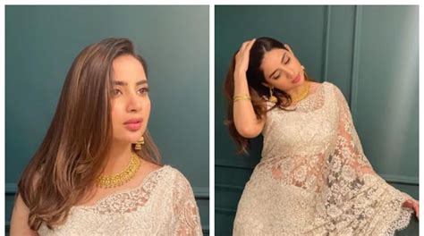 Saboor Aly Looks Breathtaking In Lace Saree Pictures Inside Top