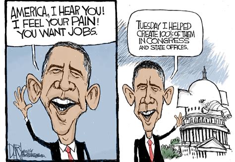 President Obama Hears Voters Message Editorial Cartoon