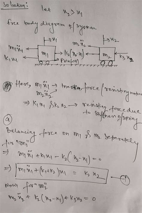 Solved K 2 Ka 771 A Determine The Equation Of Motion For The