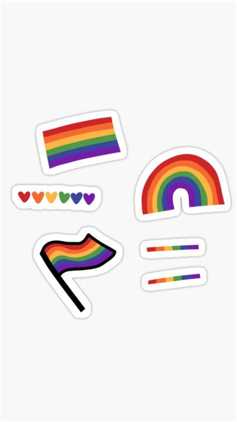 Gay Lgbtq Flag Hearts Rainbow Colors Sticker For Sale By Sarah