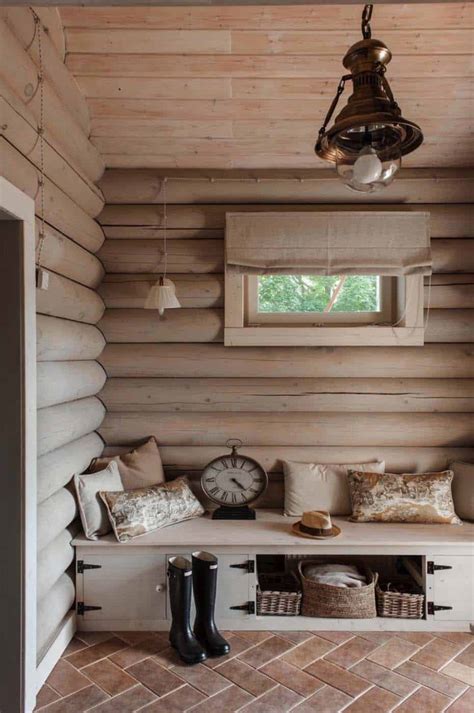 Rustic-chic log cabin style home in the countryside of Moscow