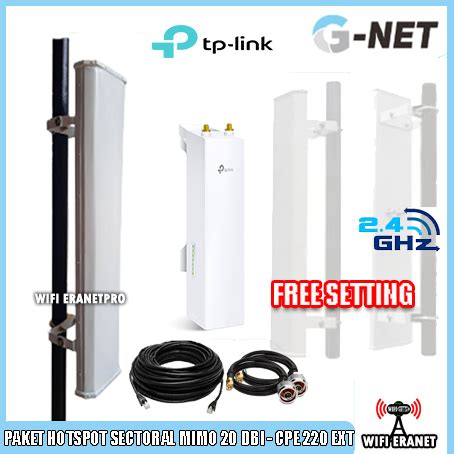 Jual Antena Wifi Outdoor Gnet Paket Hotspot Sectoral Mimo 20 DBi 2 4