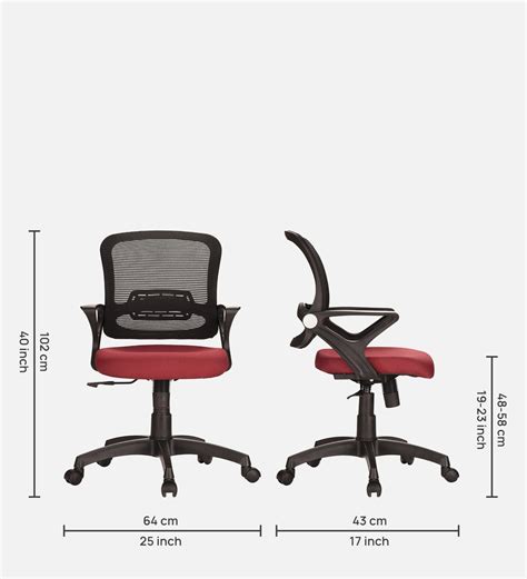 Buy Loca Mid Back Ergonomic Office Chair In Maroon Colour By Teal