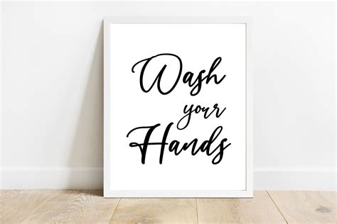 Wash Your Hands Printable Bathroom Decor Bathroom Wall Decor Wash