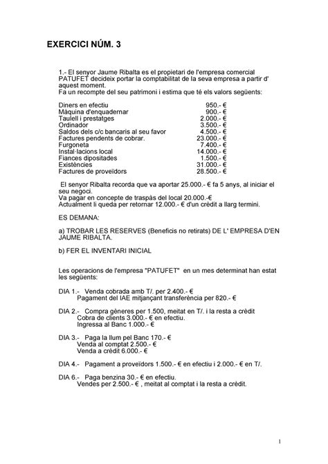 Solucio Exercici 3 Ex 3 resolt EXERCICI NÚM 3 1 El senyor Jaume