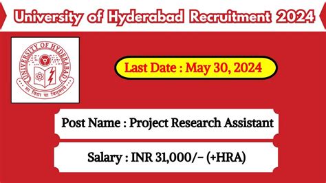 University Of Hyderabad Recruitment 2024 Check Posts Qualification And