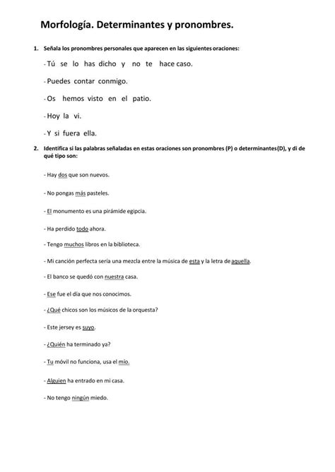 Determinantes Y Pronombres Online Worksheet Live Worksheets Porn Sex Picture