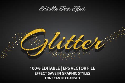 Glitter D Editable Text Effect Vector Art At Vecteezy