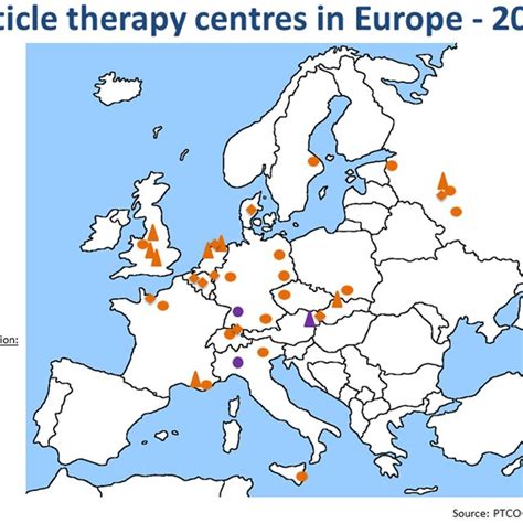 Hadron therapy centers in Europe in September 2015. This picture shows... | Download Scientific ...