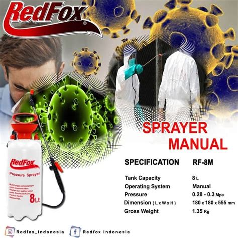 REDFOX 16 Liter DAN 8 LITER Alat Semprot Disinfektan Tangki Sprayer