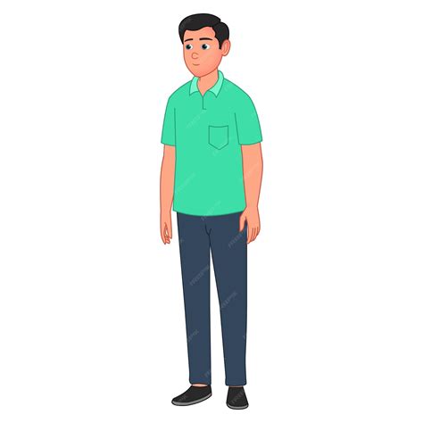 Premium Vector | Indian young character, young character, standing pose, young father, cartoon ...