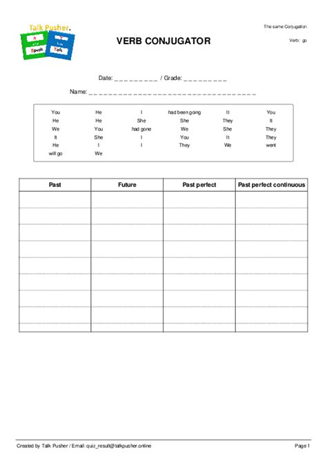 Verb Conjugation Worksheets Worksheets Library