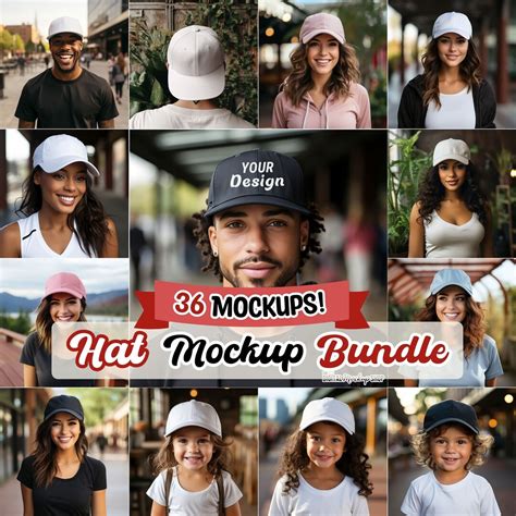 Big Hat Mockup Bundle Cap Mockup Hat Mockup Dad Hat Etsy