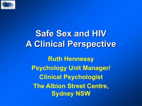 Safe Sex Counselling In High Risk Situations