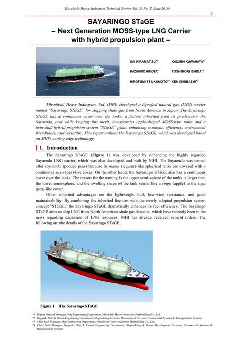 Pdf Sayaringo Stage Next Generation Moss Type Lng Carrier The Apple Shaped Lng Tanks Are