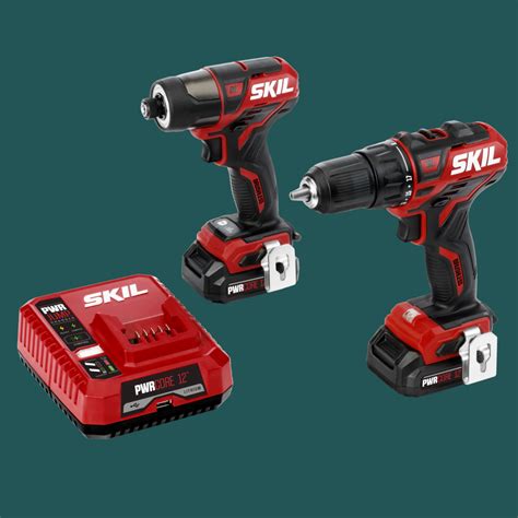 Skil Cb736701 Pwrcore 12 Brushless 12v Drill Driver And Impact Driver Kit With Pwr Jump Charger