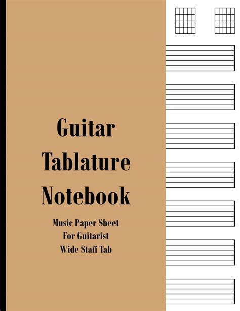 Guitar Tablature Notebook Music Paper Sheet For Guitarist And