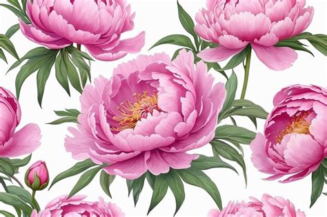 Premium Photo Beautiful Pink Peony Flower On White Background Ai