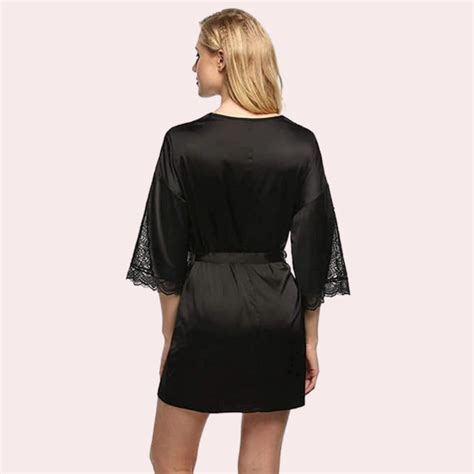 Sexy Black Silk Robe For Women Perfect For Hot Nights Buy Now